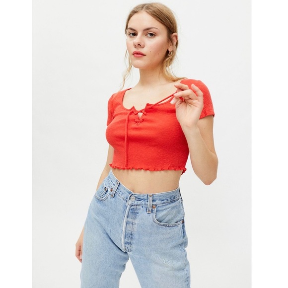 Urban Outfitters Tops - BDG Abby Lace Up Cropped Tee